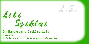 lili sziklai business card